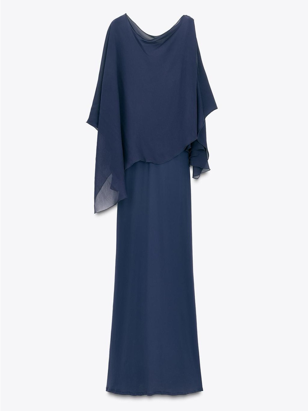 NWT. Shadows by Zara Limited Edition Navy Blue Cape Long Dress. Size XS. - Picture 2 of 9